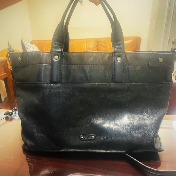 FRYE Melissa Black Leather Tote Excellent Condition - Picture 3 of 5